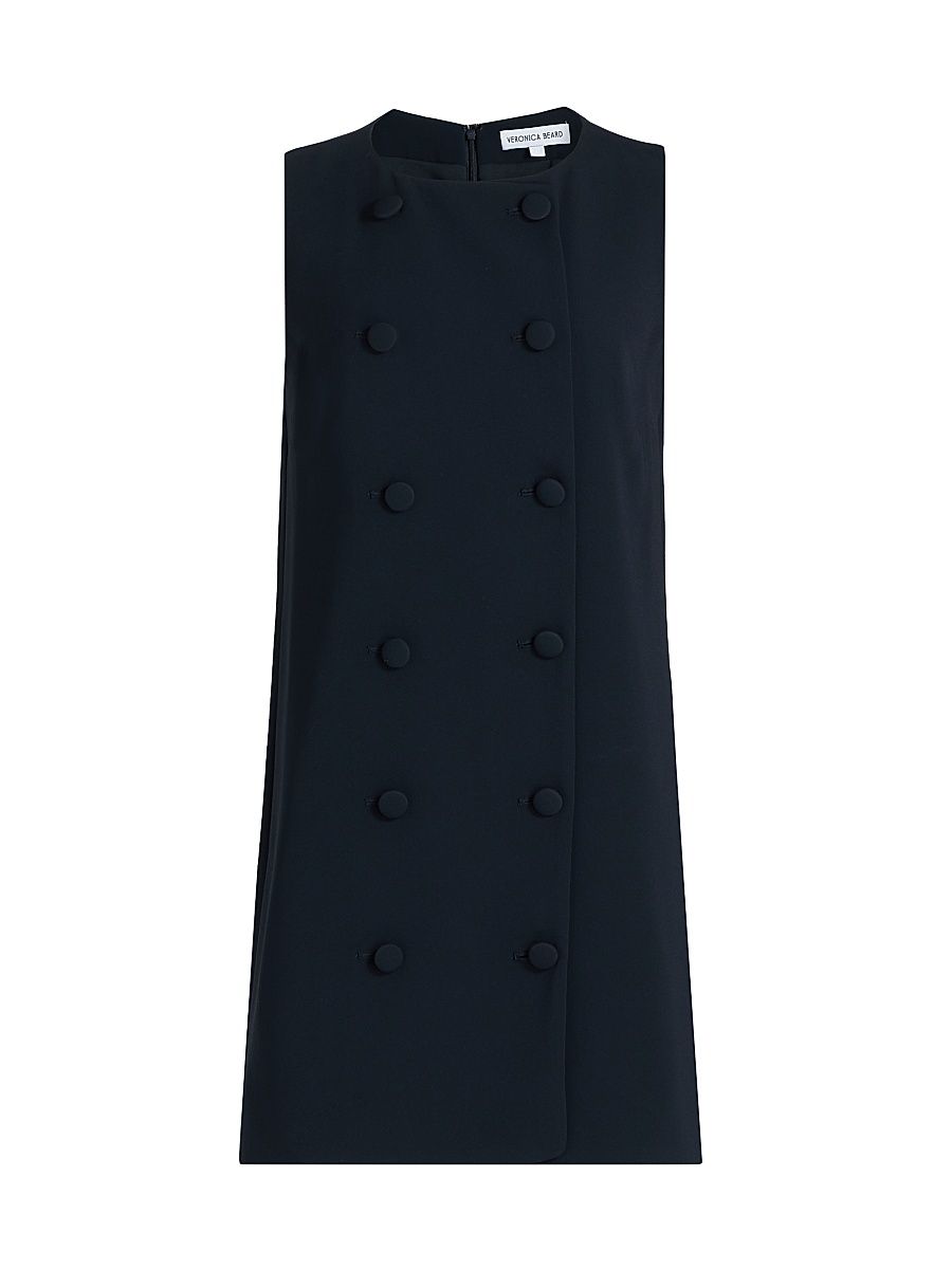 Women's Alayah Double-Breasted Shift Minidress - Navy - Size 16