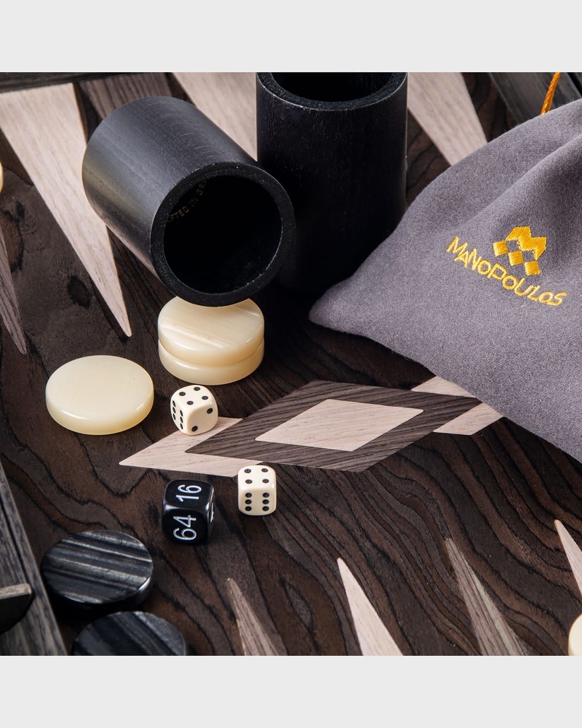 Ebony Burl Backgammon Set With Side Racks