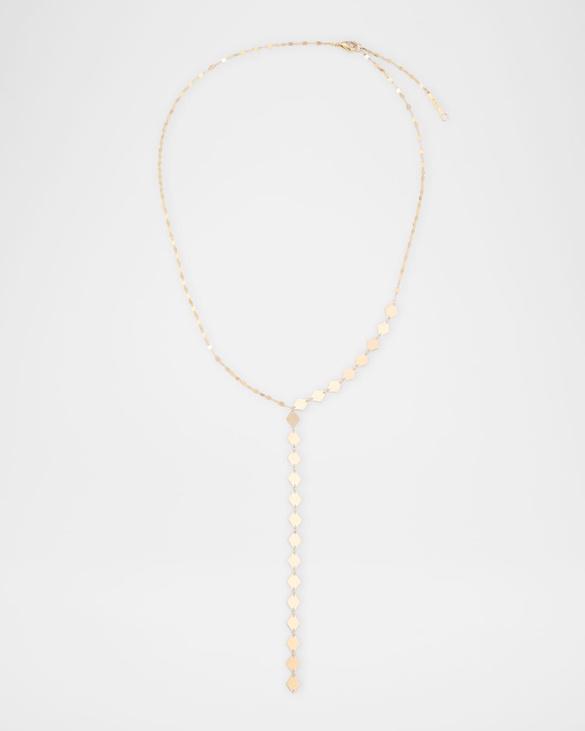 14K Yellow Gold Laser Kite Blake Chain Remix Lariat Necklace, 18"L