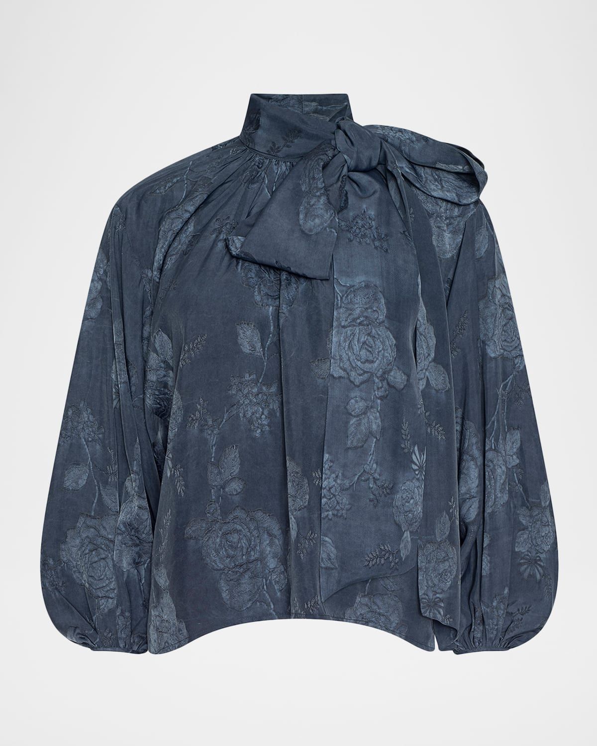 Rhett Oversized Floral Jacquard Blouse