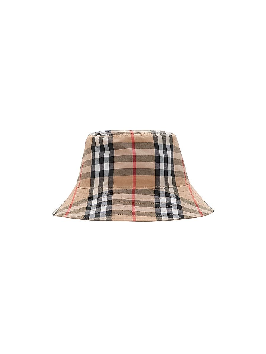 Kid's Check Bucket Hat - Beige - Size Medium