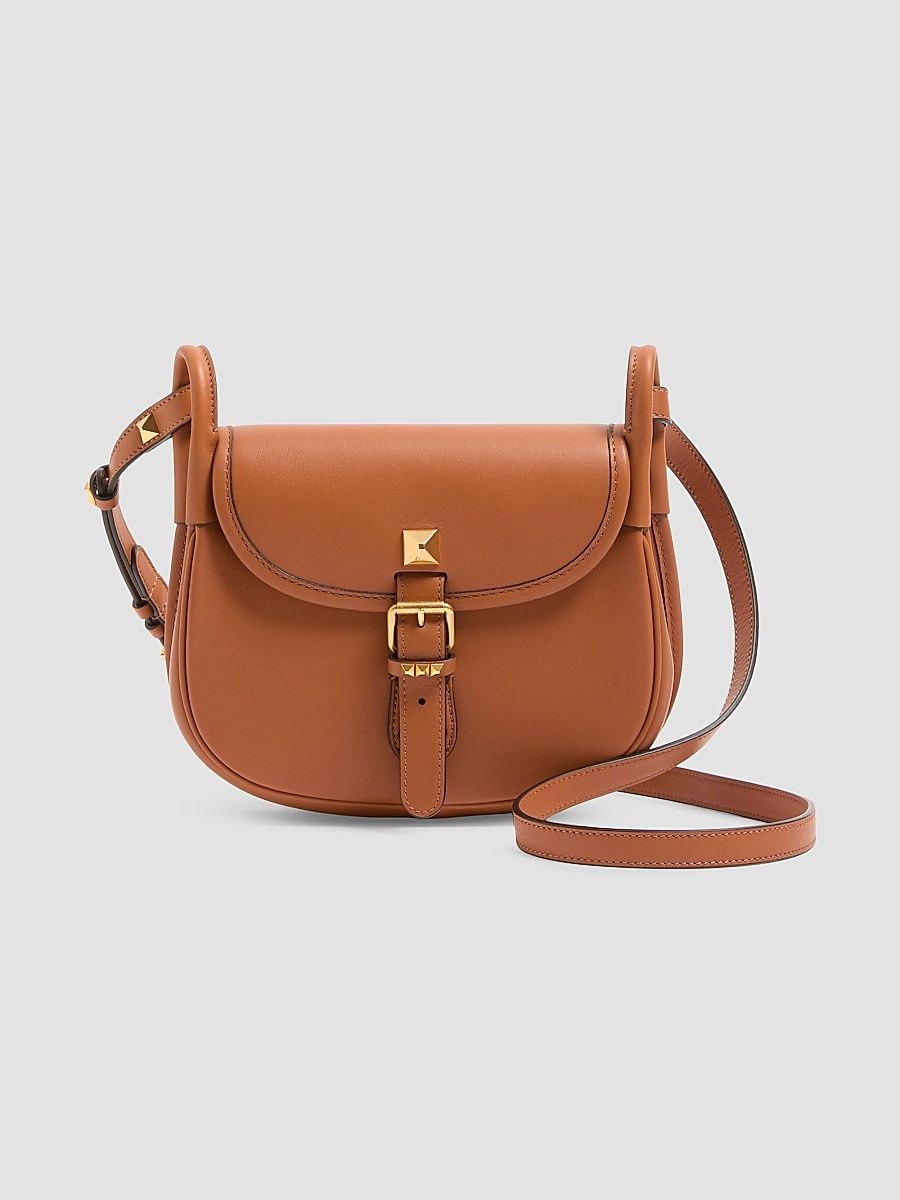 Women's Flaneuse Small Leather Shoulder Bag - Hazelnut