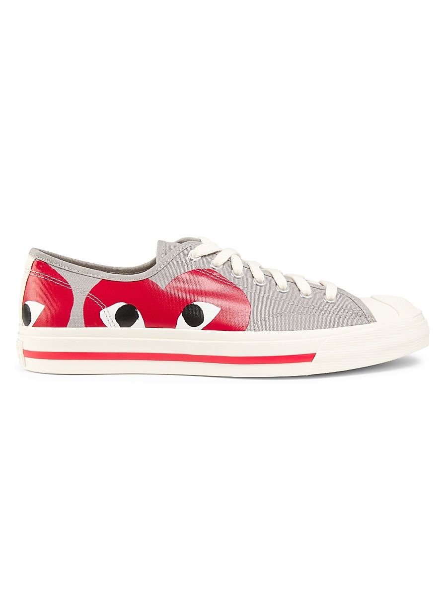 Men's Comme des Garçons PLAY x Converse Jack Purcell Sneakers - Grey Red - Size 9