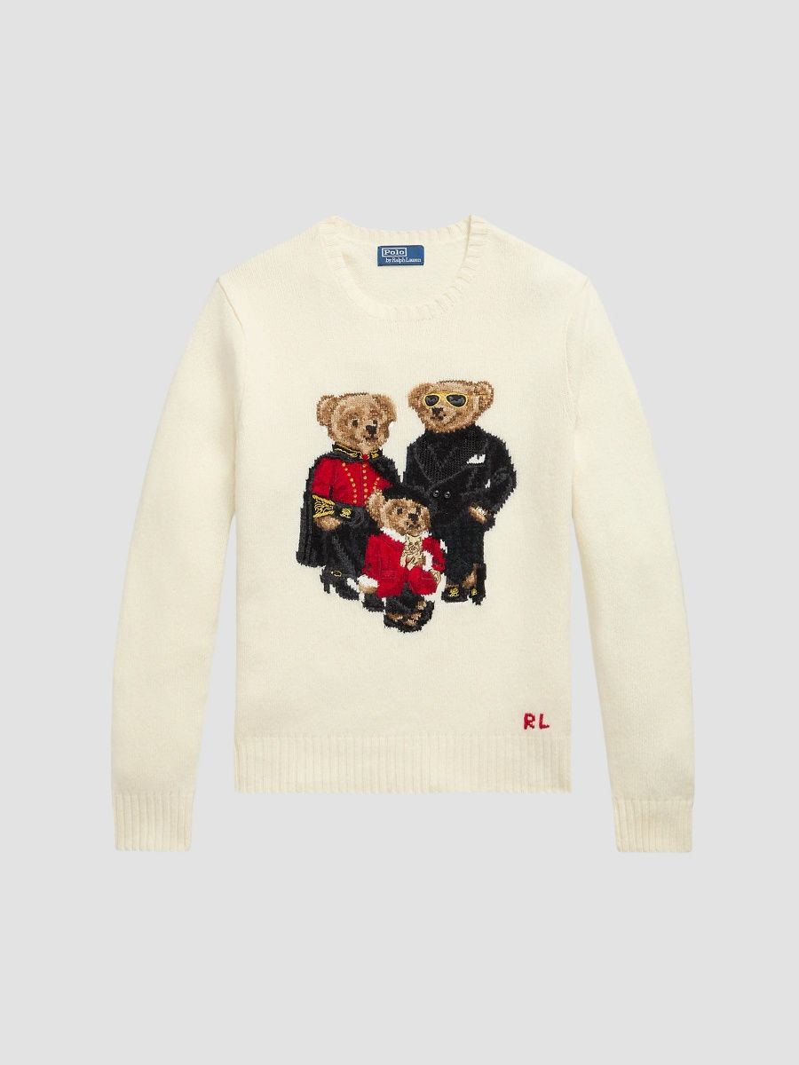 Polo Ralph Lauren Men's Polo Bears Crewneck Sweater - Authentic Cream - Size Large