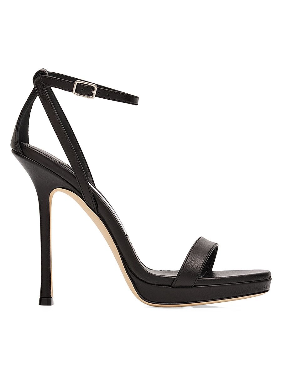 Women's Moza 120MM Leather Sandals - Black - Size 12