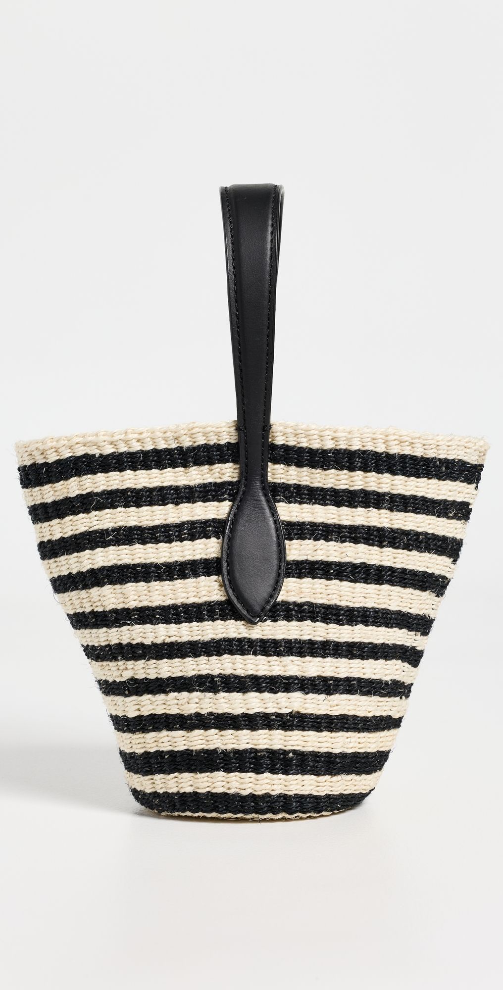 Liffner Single Handle Basket Tote Black/Cream Stripe One Size