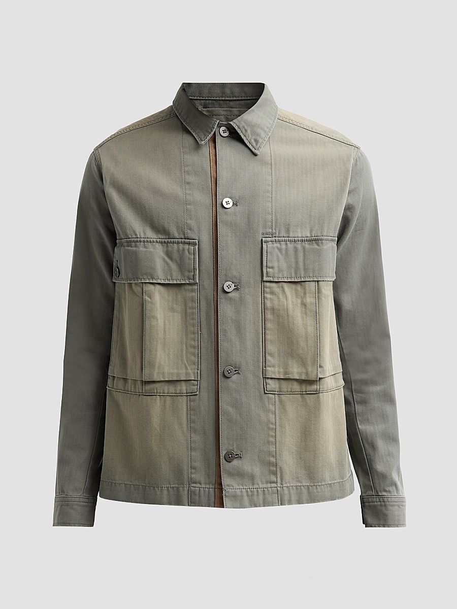 Men's Cotton Utility Shirt Jacket - Sun Faded Orphus - Size XXL