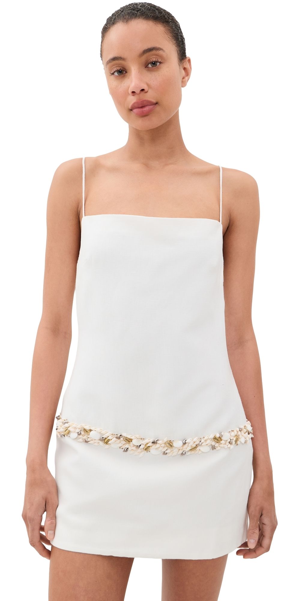 Yellow the Label Shell Mini Dress Ivory XS