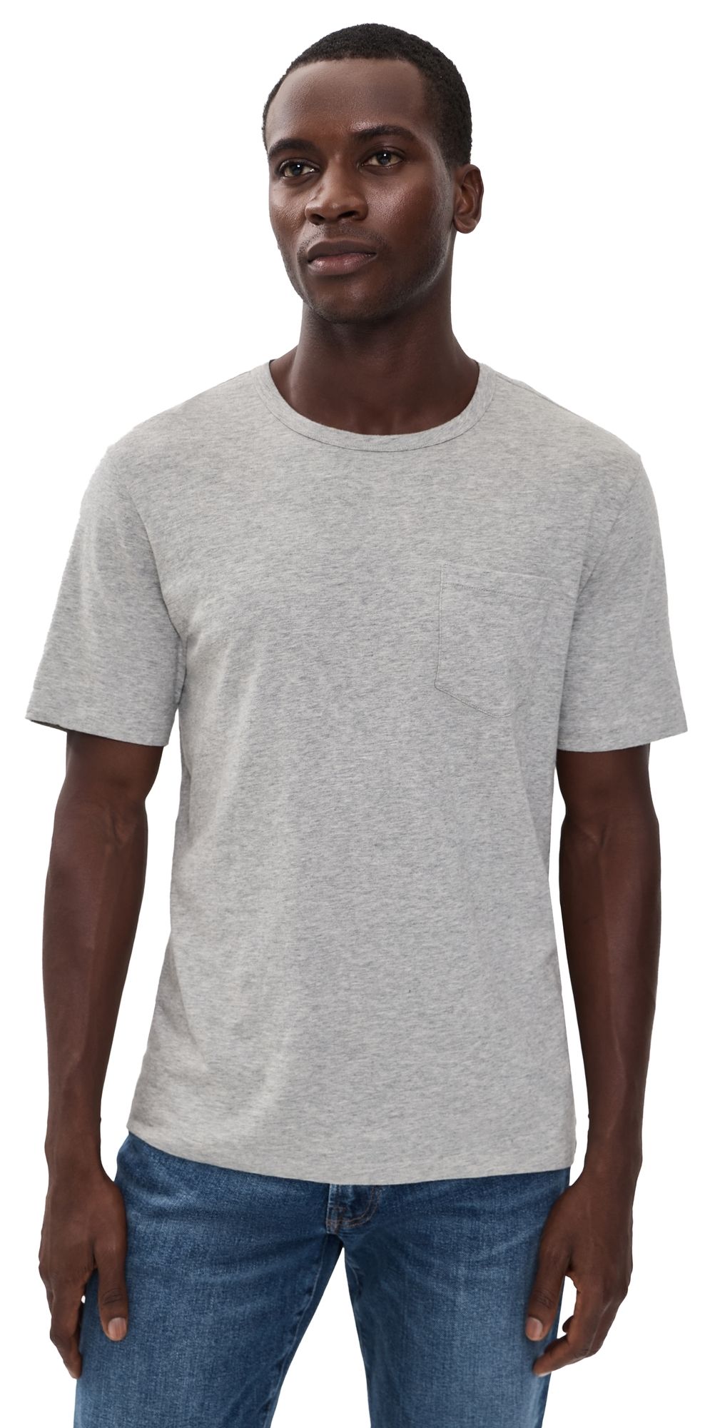 Faherty Sunwashed Pocket Tee Granite Heather L
