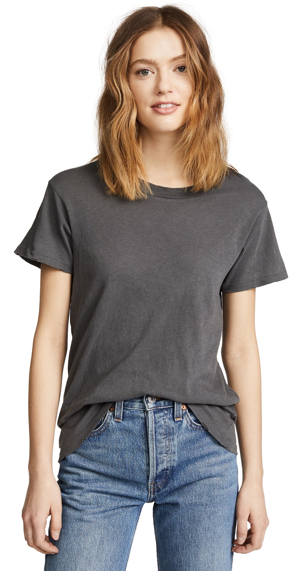 THE GREAT. The Slim Tee Washed Black 2