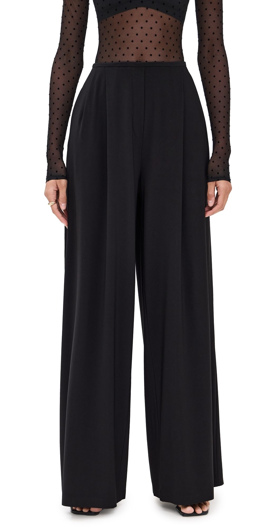 Norma Kamali Pleat Pants Black XS