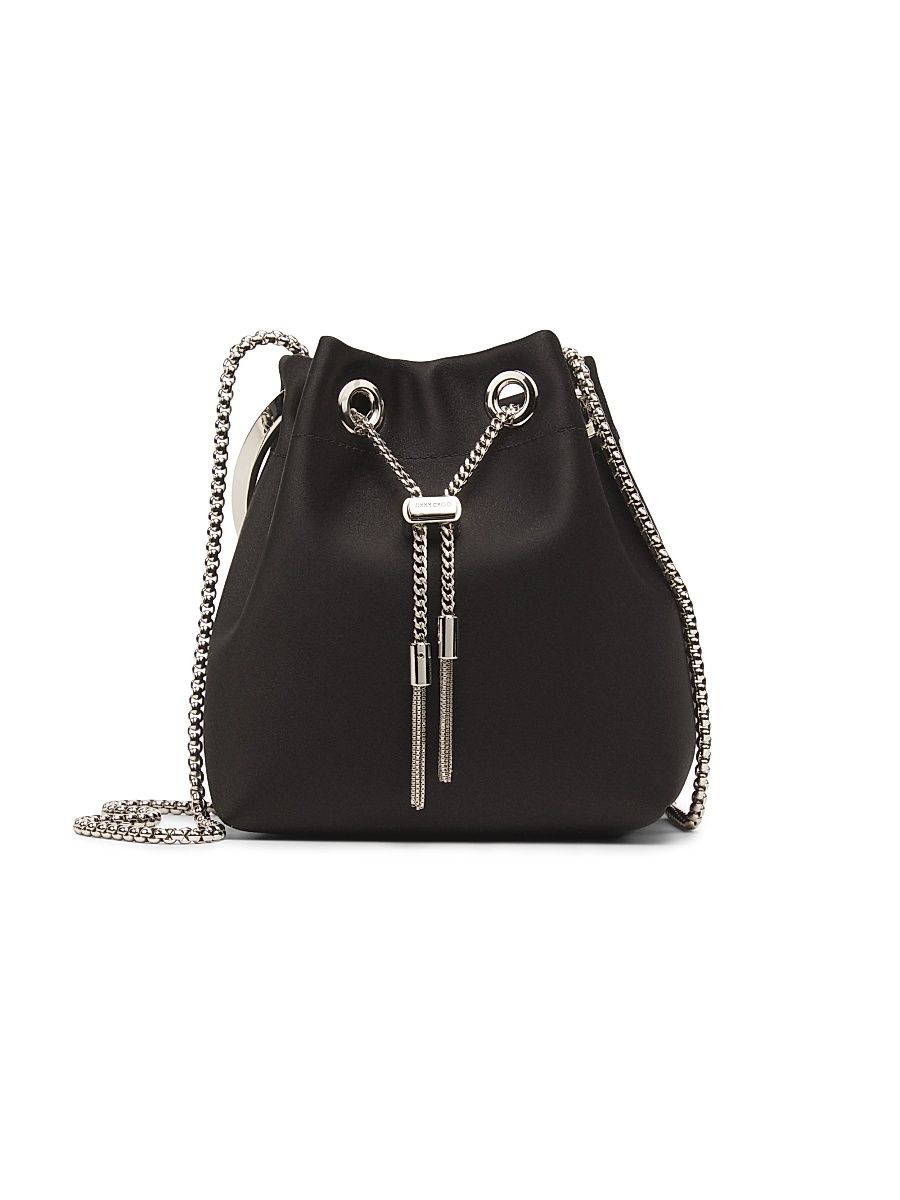 Women's Bon Bon Satin Convertible Top Handle Bag - Black Silver