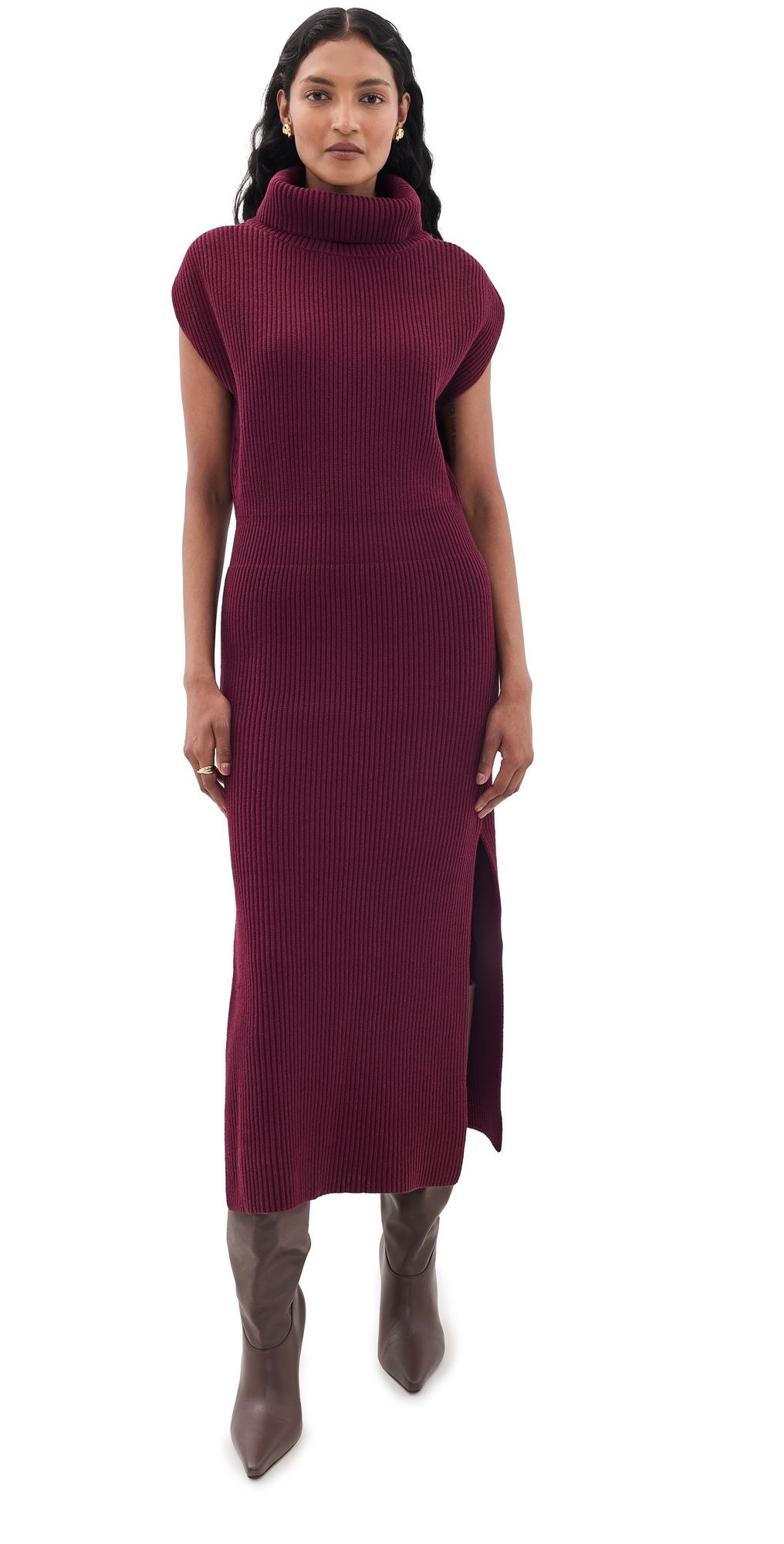 Splendid Marigold Sweater Dress Merlot L