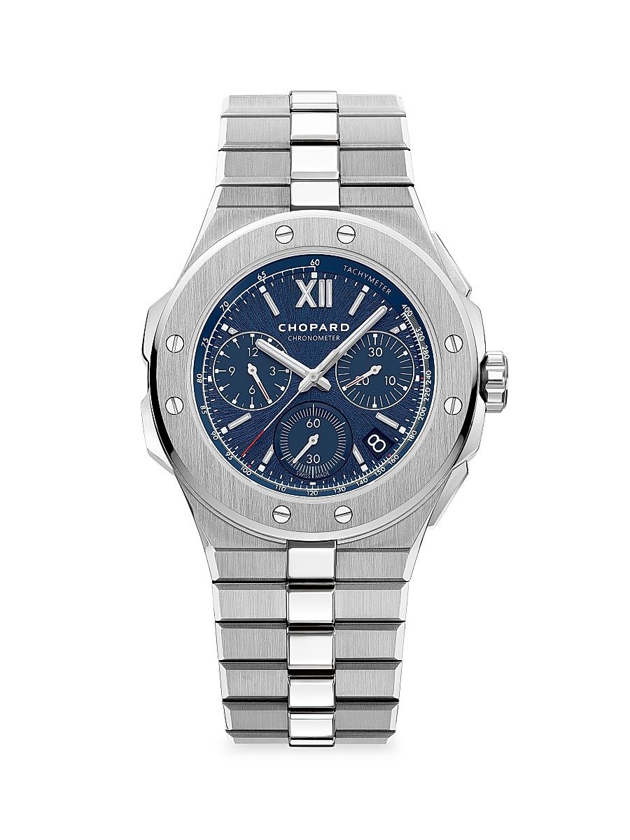Men's Alpine Eagle Chronograph Stainless Steel & Blue-Dial Bracelet Watch