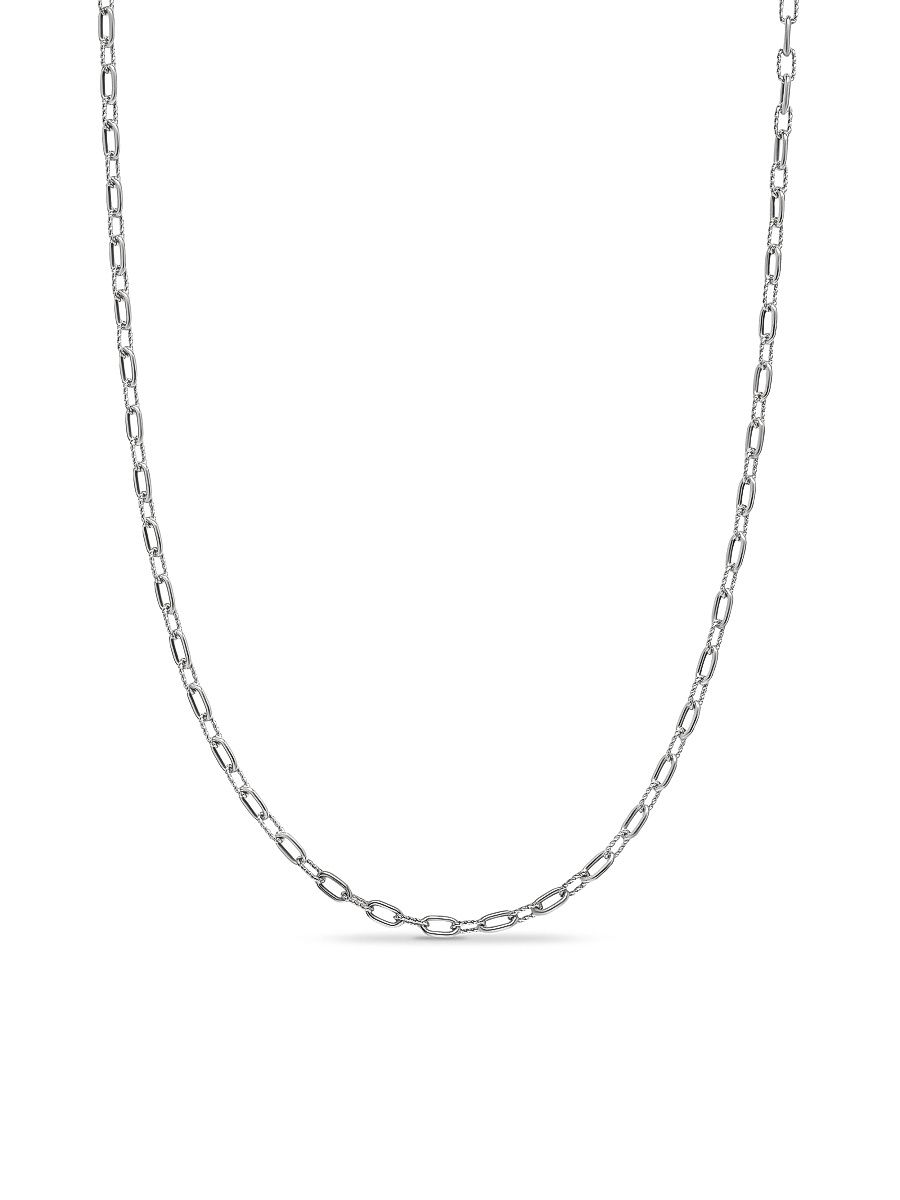 Men's Spiritual Beads Metal Bead Necklace in Sterling Silver, 4MM - Silver - Size 22