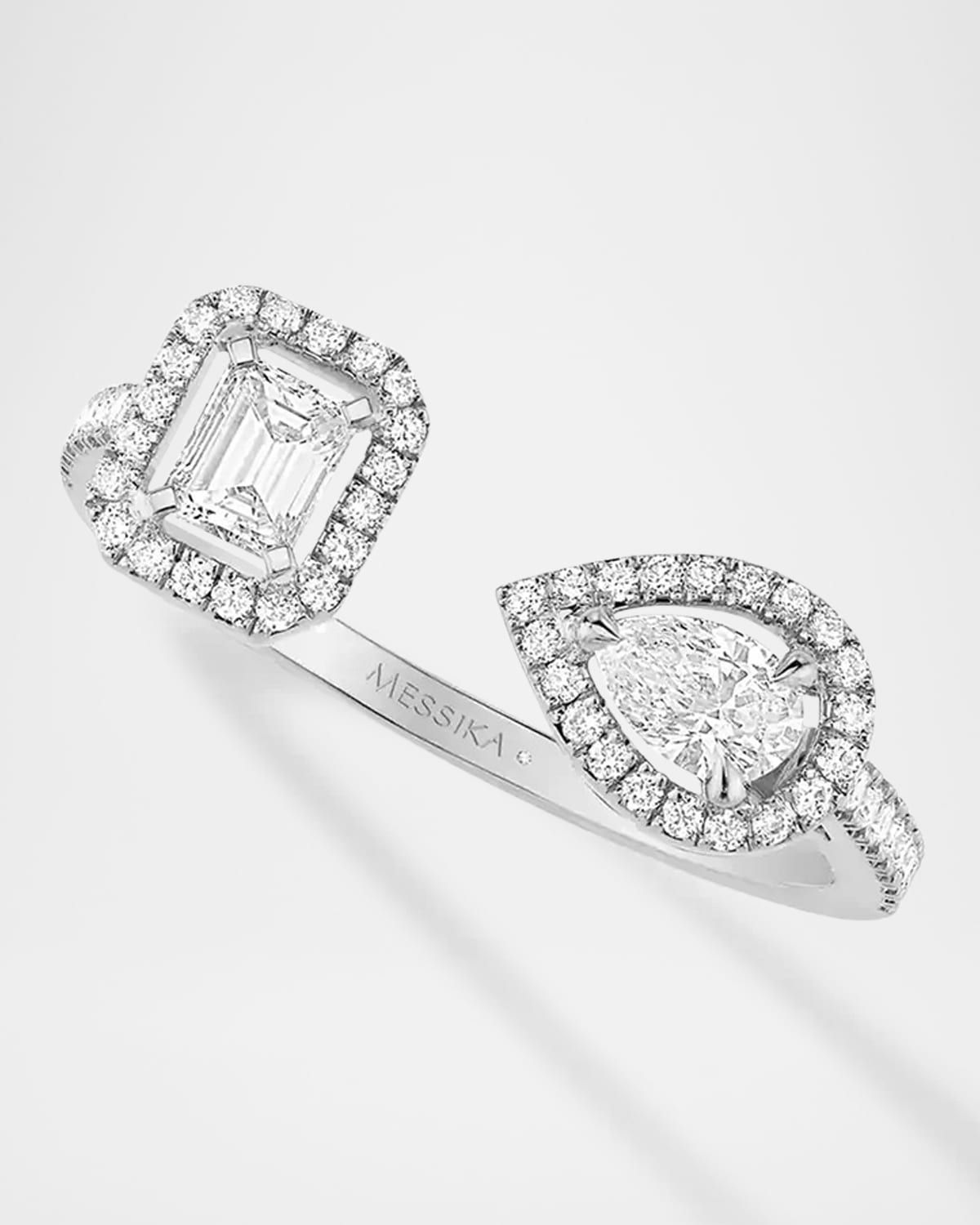 My Twin 18K White Gold Diamond Ring