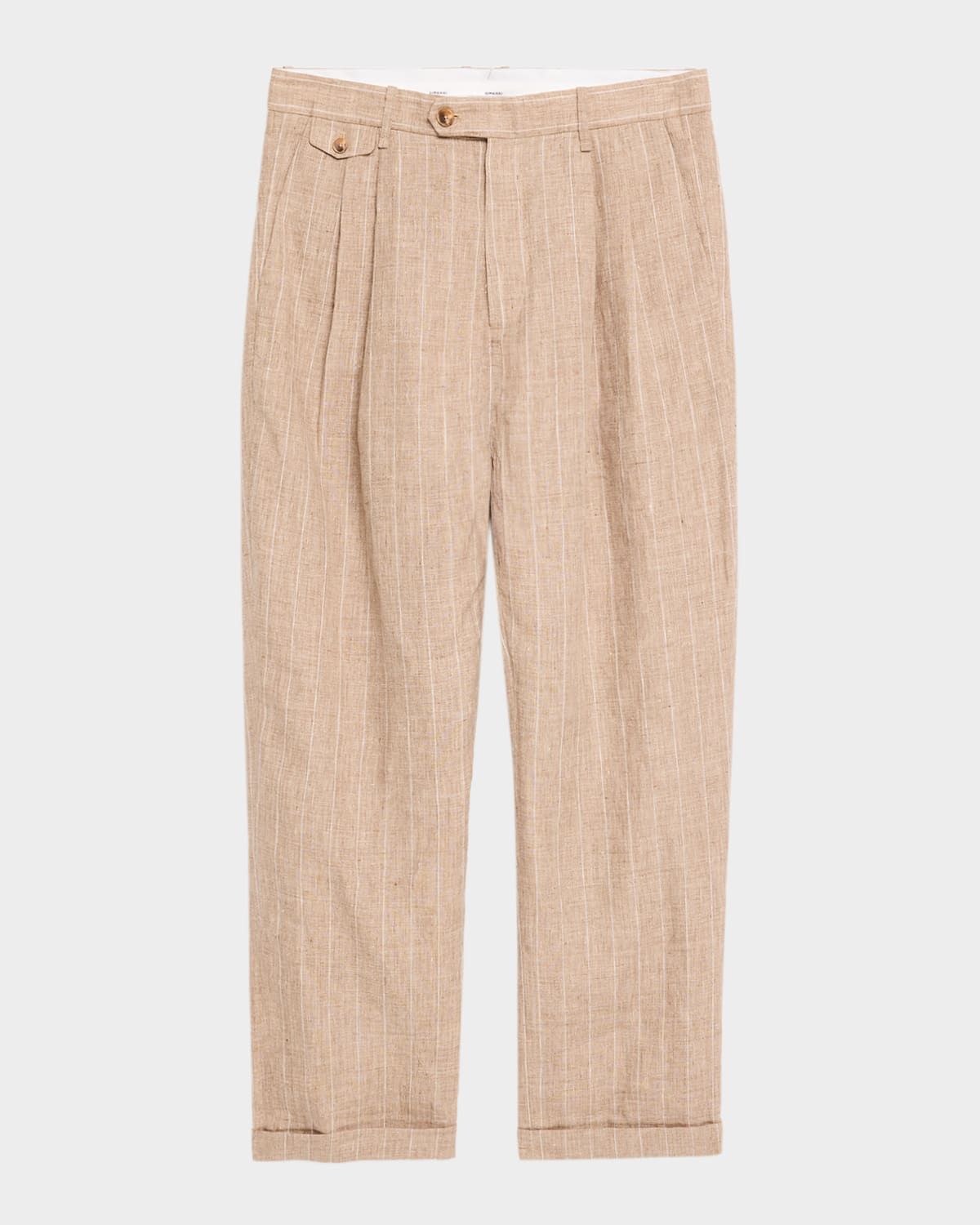 Men & apos;s Jacob Striped Linen Pleated Pants