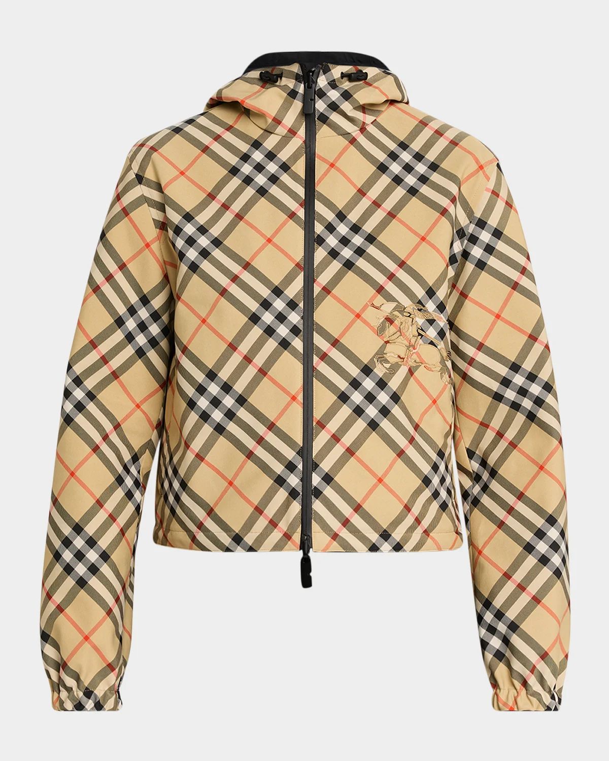 Reversible Check Crop Zip Jacket