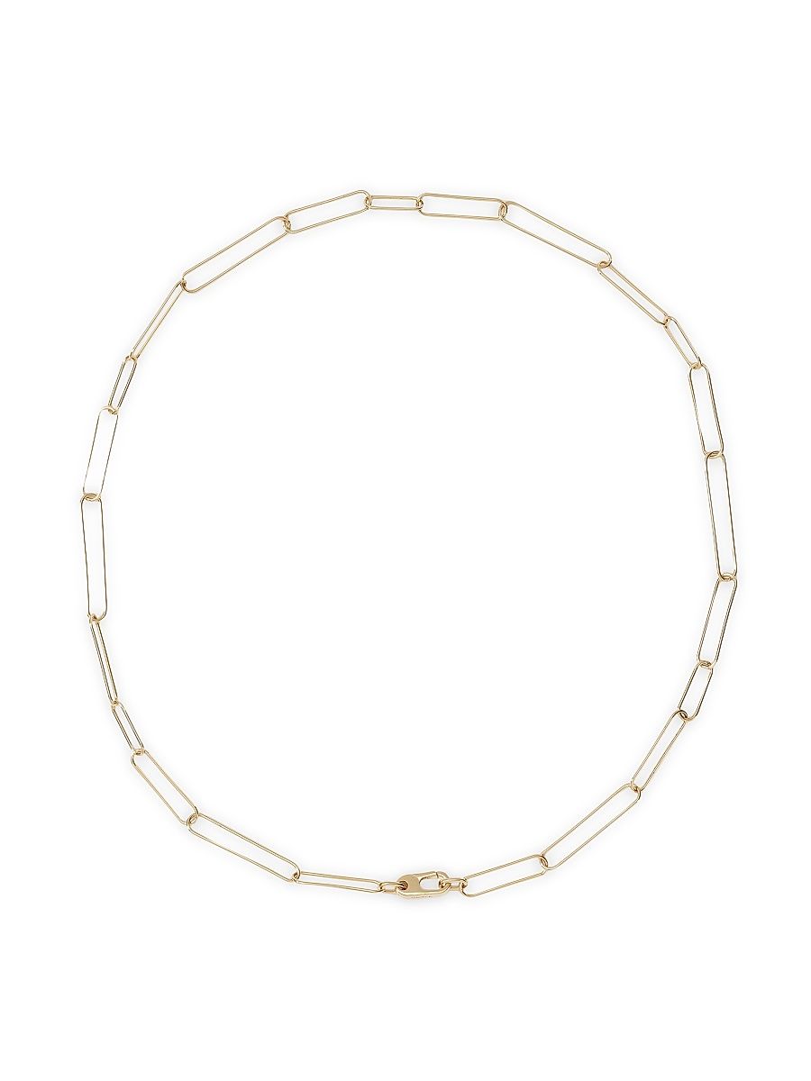 Women's 14K-Yellow-Gold Vermeil Long Paperclip Necklace - Gold Vermeil