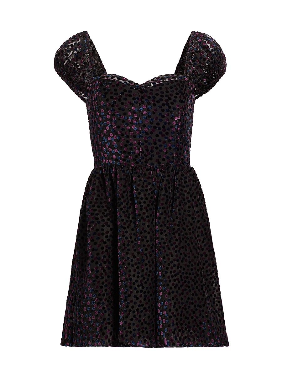 Women's Clydette Guipure Minidress - Black - Size Large