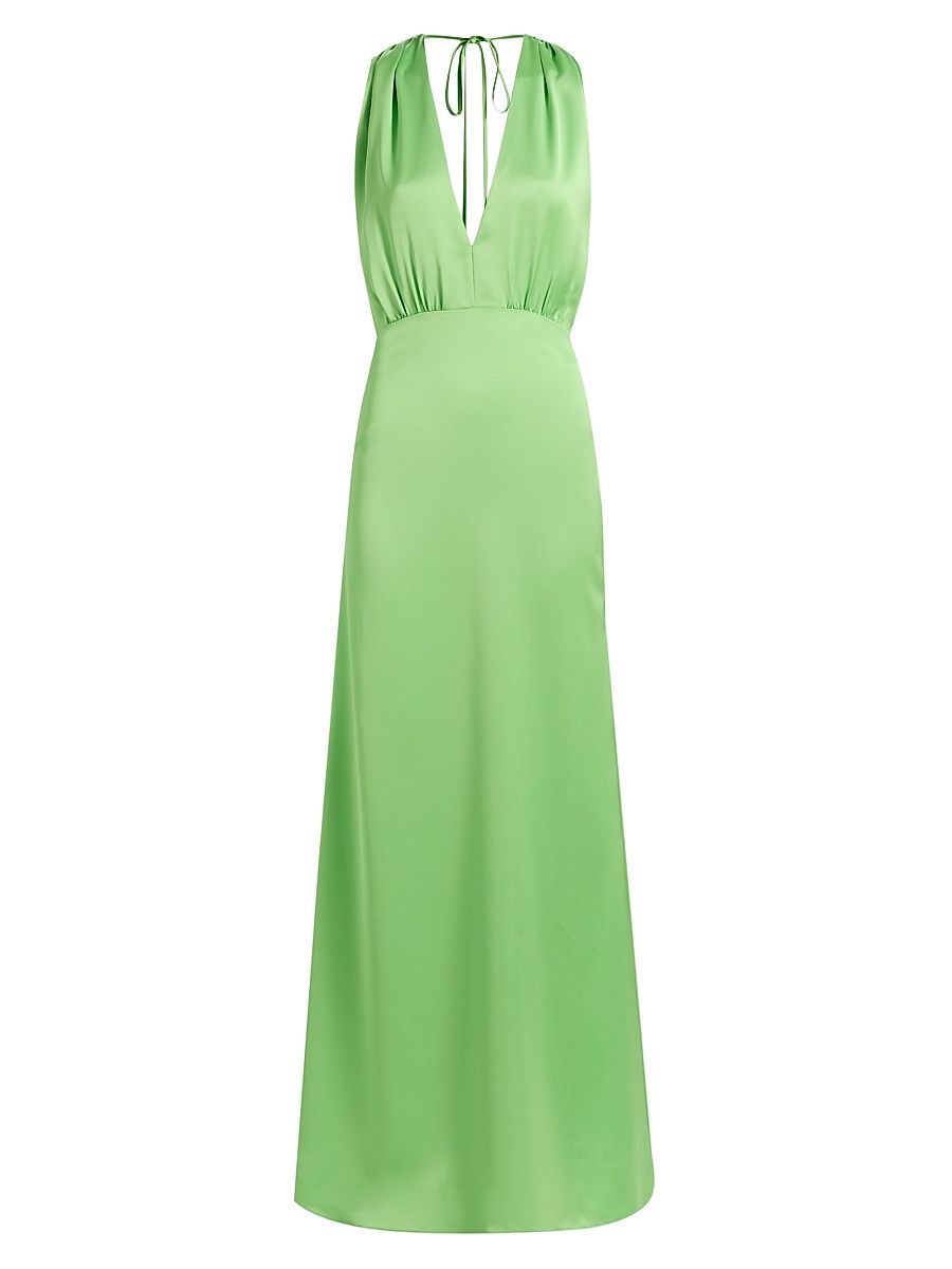 Women's Martin Satin Gown - Bright Lime - Size 16