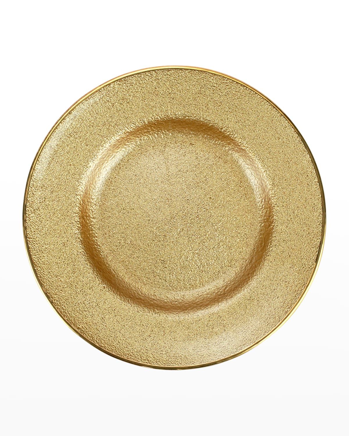 Metallic Glass Gold Salad Plate