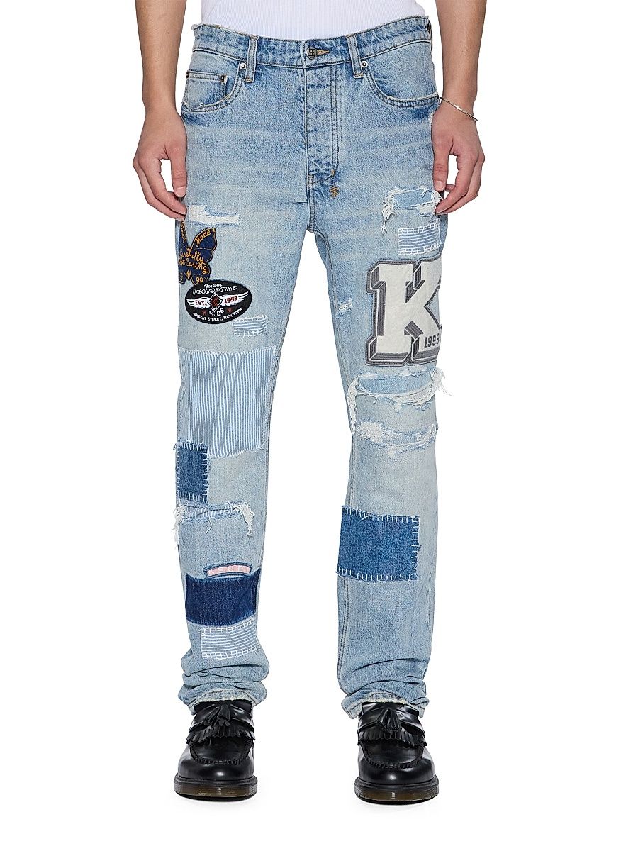 Men's Neo Nostalgia Chinch Manhattan Patched Skinny Jeans - Denim - Size 40