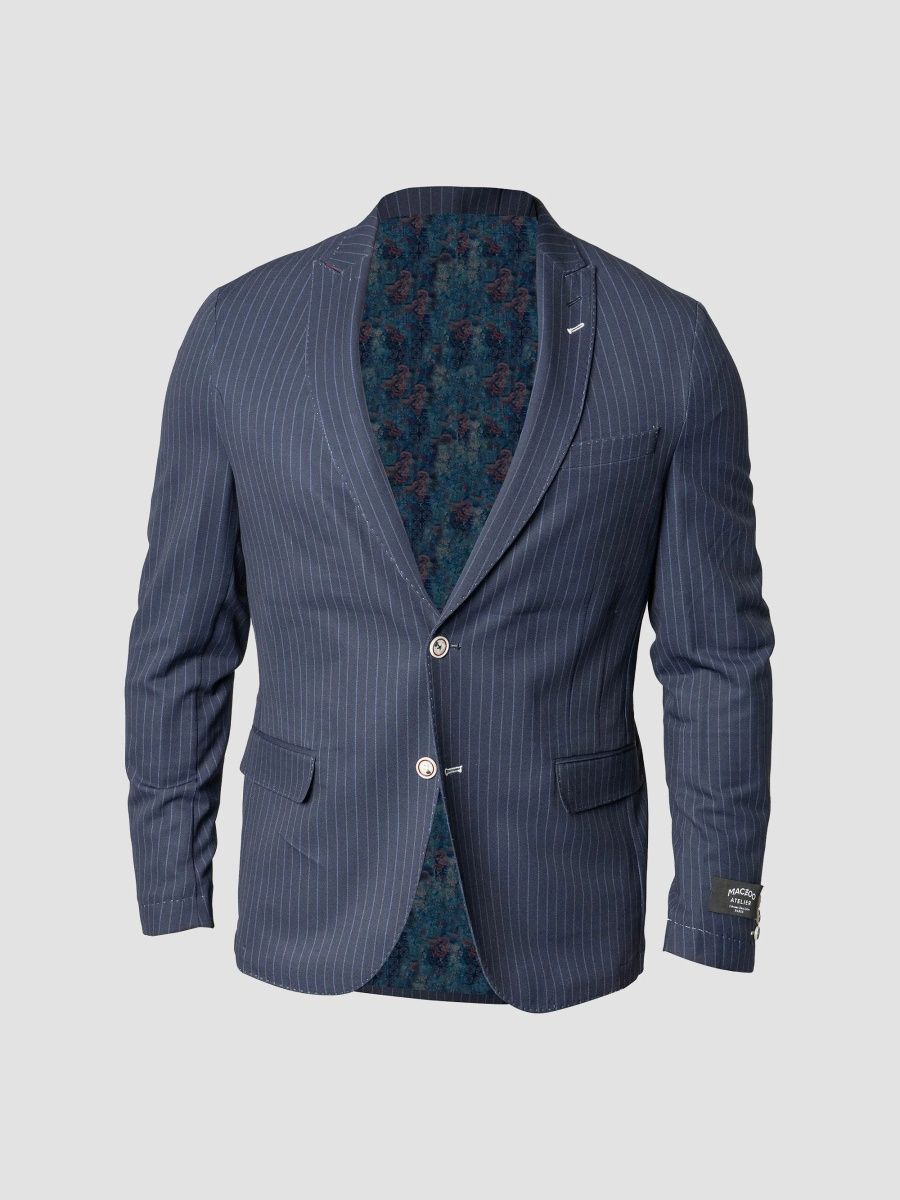 Maceoo Men's Unconstructed Descartes Blazer - Blue - Size Large