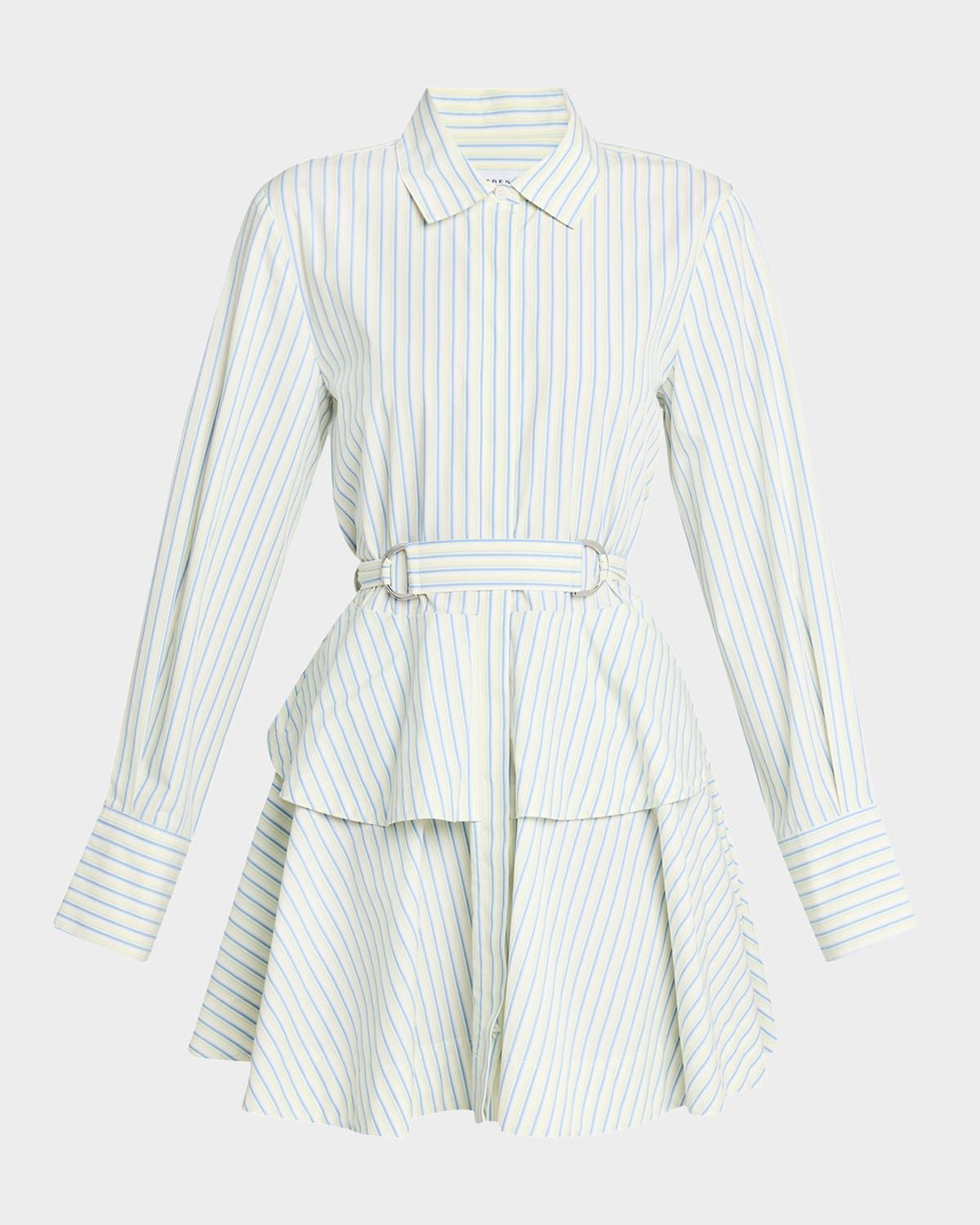 Katherine Belted Button-Front Mini Dress