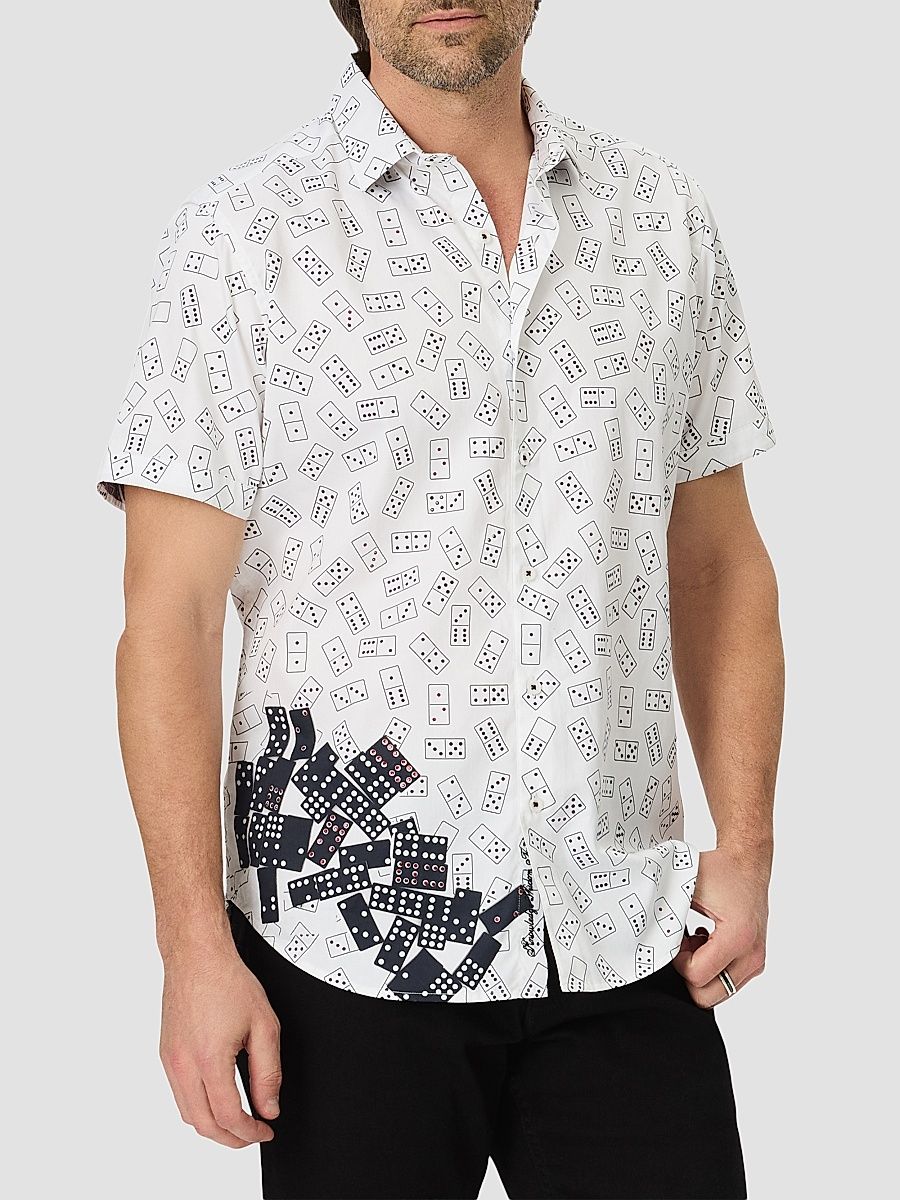 Men's Stack & Slam Cotton Button-Front Shirt - White - Size XL