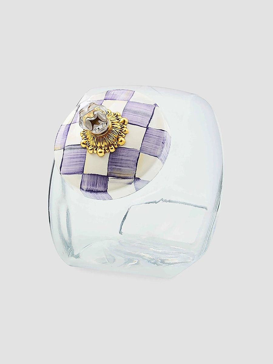Violet Check Sweets Jar