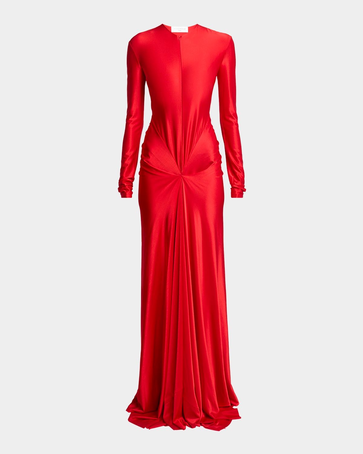 Twisted Cutout Long-Sleeve Gown