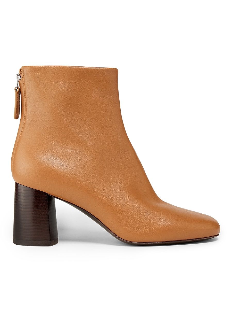 Women's Nadia Soft Heel 75MM Leather Booties - Camel - Size 9