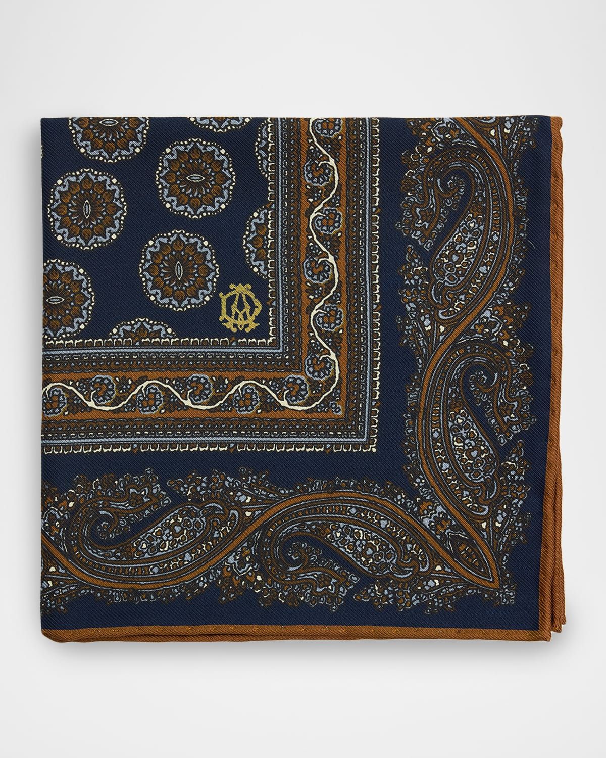 Men & apos;s Mulberry Silk Geometric Screenprint Scarf