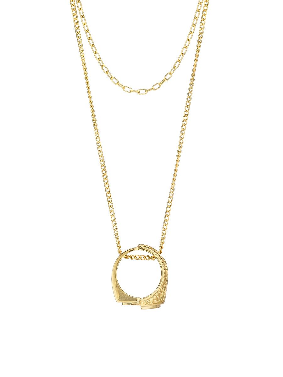 Men's 18k Goldplated Sterling Silver "Misfit Ring" Necklace - Gold