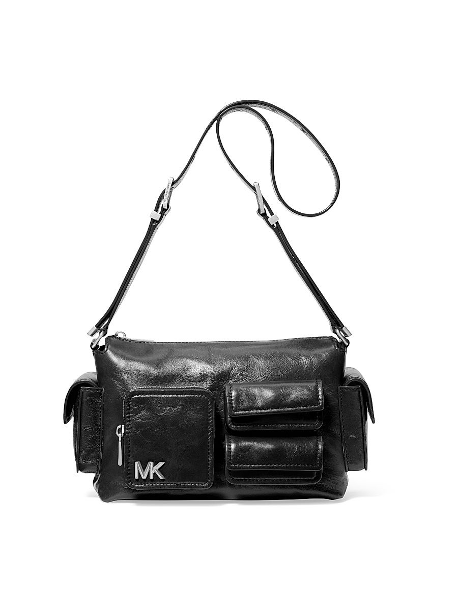 Women's Medium Pocket Shoulder Bag - Black