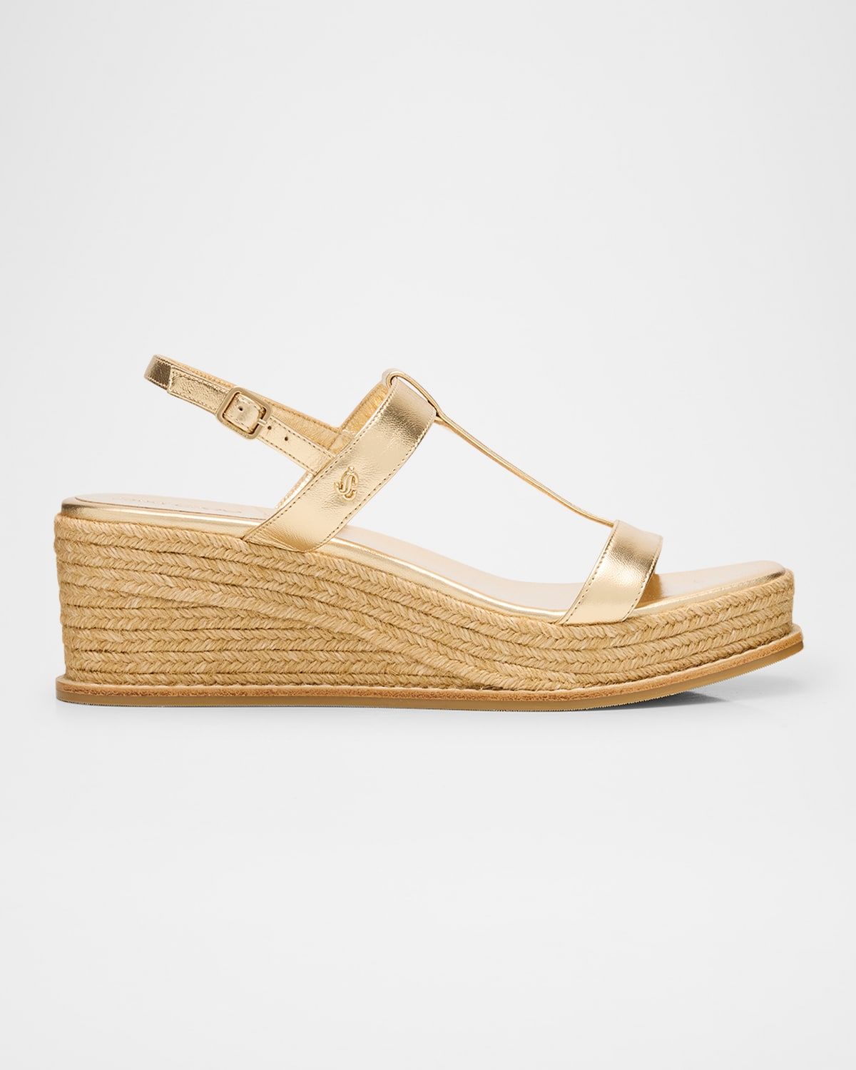 Theia 60 Metallic Leather Wedge Sandals