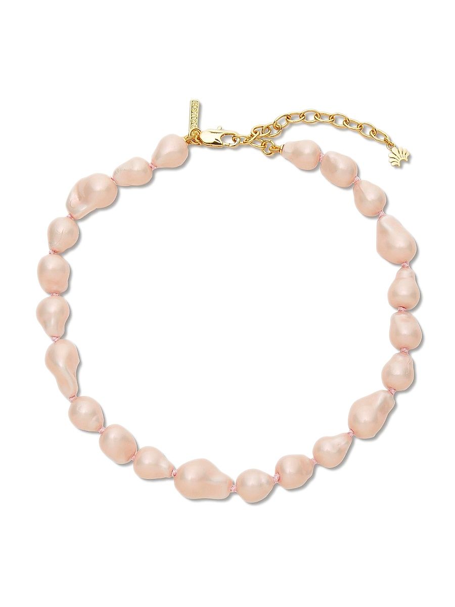 Women's Collector Imitation Pearl Collar Necklace - Rose