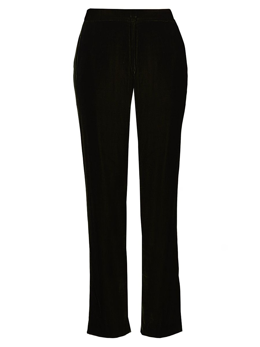 Women's Rebel Tapered Velvet Trousers - Deep Olive - Size 14