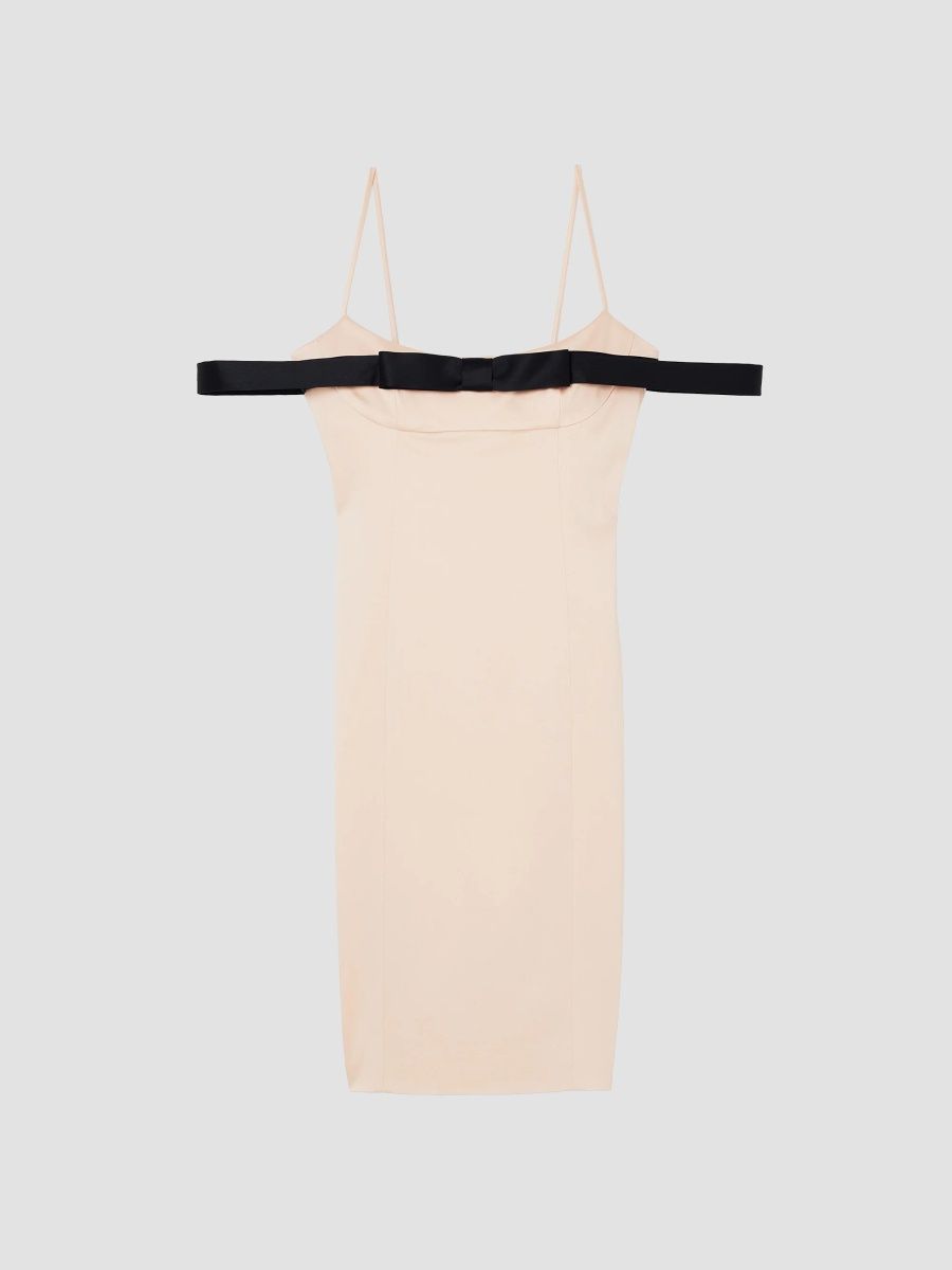 Marc Jacobs Women's Bow Off-Shoulder Mini Dress - Beige - Size 0