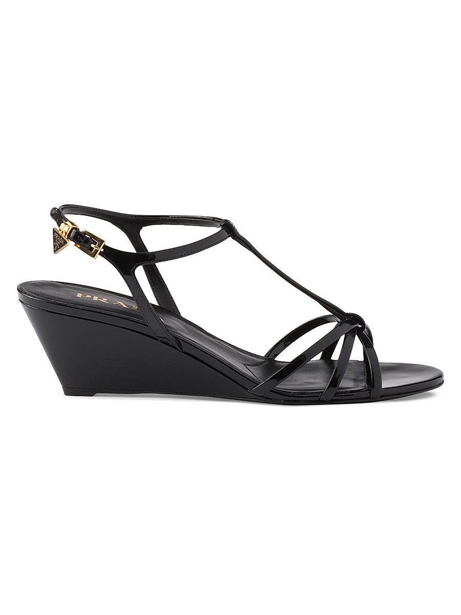 Women's Patent Leather Sandals - Black - Size 11