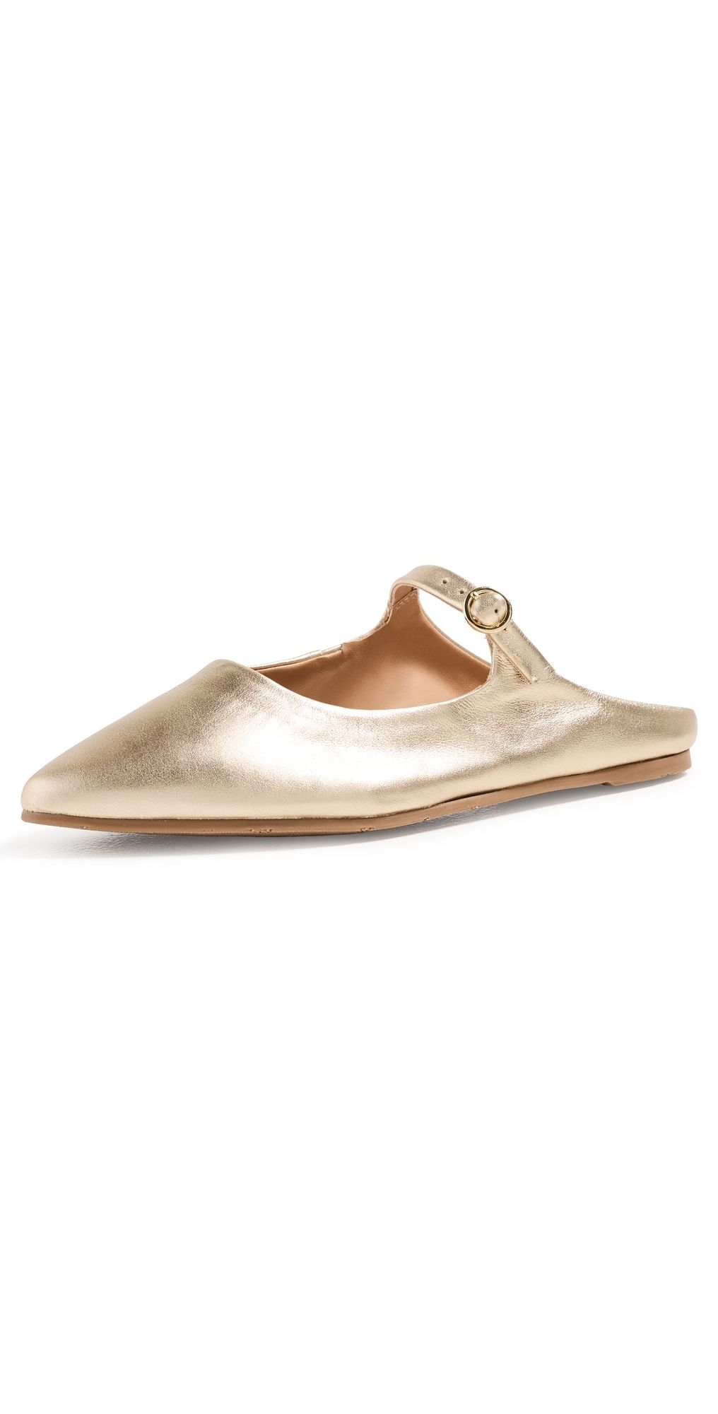 beek Swallow Flat Mules Gold 8