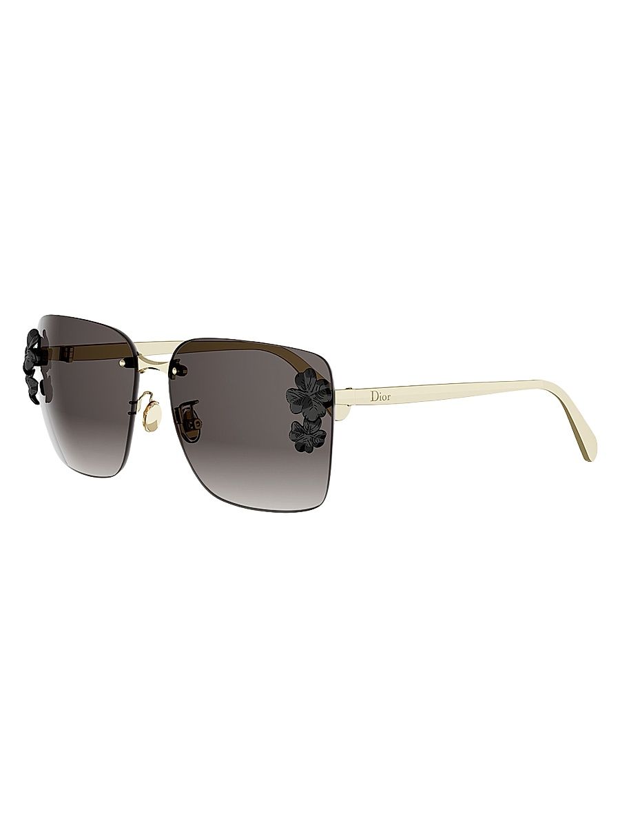 Women's Clover S2U 62MM Rimless Sunglasses - Shiny Gold Dh Gradient Smoke