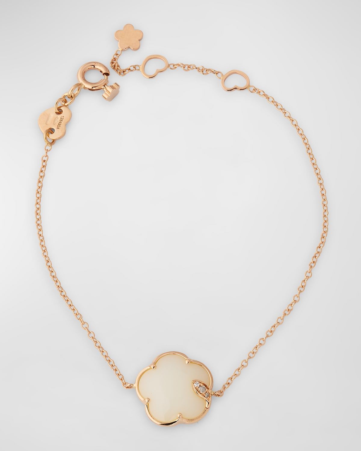 18k Rose Gold Joli White Agate Bracelet with Diamonds