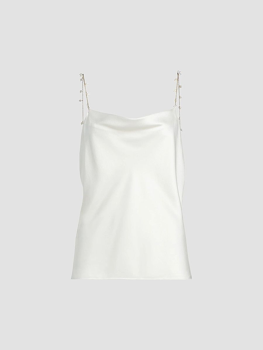 Cami NYC Women's Busy Cowlneck Silk-Blend Blouse - White - Size Large