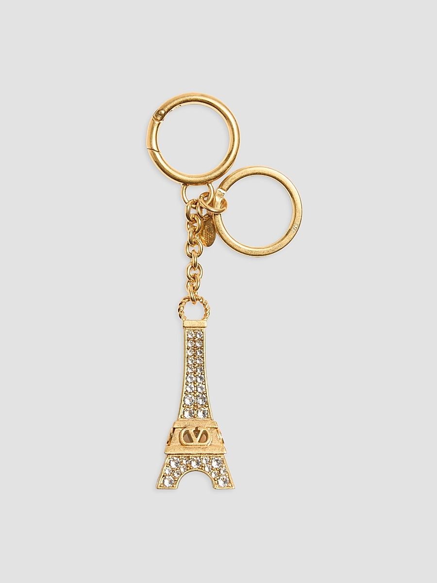 Women's Chez Bag Charm with Key Ring - Antique Brass