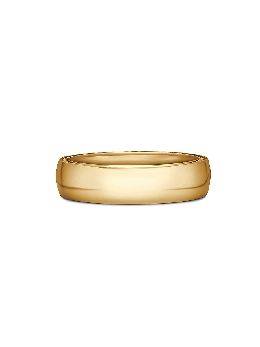 Men's Streamline Band Ring In 18K Yellow Gold, 6mm - Gold - Size 6.5