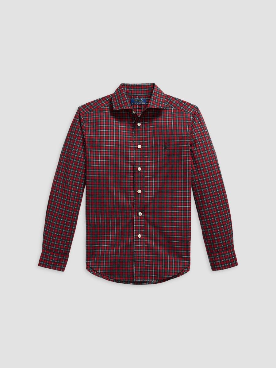 Polo Ralph Lauren Boy's Little Boy's & Boy's Plaid Cotton Poplin Shirt - Red Green Multi - Size 18