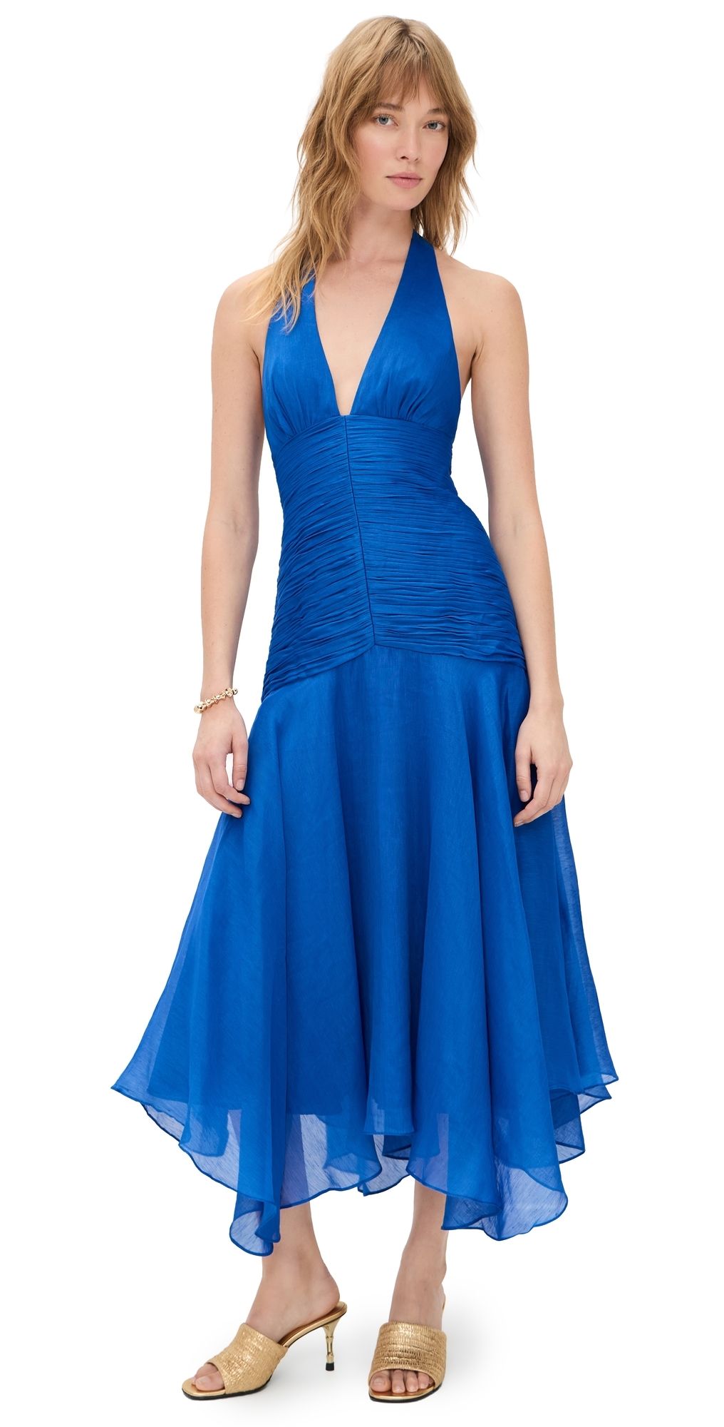 AMUR Lirielle Halter Dress Cobalt 12