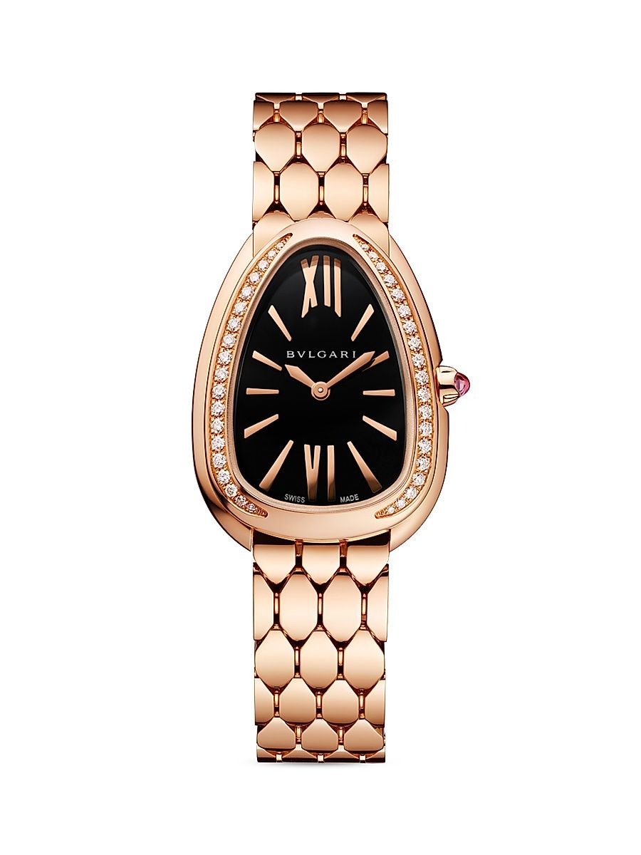 Women's Serpenti Seduttori 18K Rose Gold & Diamond Bracelet Watch - Pink